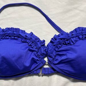 Vibrant purple Ruffled Bikini Top NWT, size 14 from JCPenney’s
